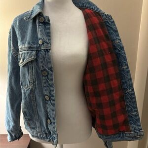 Brandy Melville Blue Denim Flannel Lined Jacket Size S